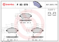 set placute frana,frana disc P 83 079 BREMBO