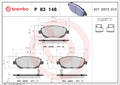 set placute frana,frana disc P 83 148 BREMBO