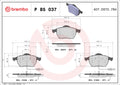 set placute frana,frana disc P 85 037 BREMBO