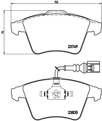 set placute frana,frana disc P 85 090 BREMBO