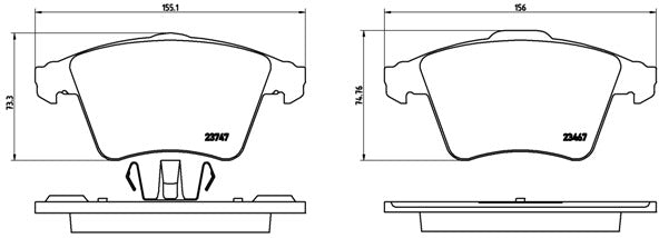 set placute frana,frana disc P 85 106 BREMBO