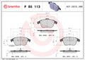 set placute frana,frana disc P 85 113 BREMBO