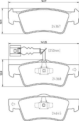 set placute frana,frana disc P 85 163 BREMBO