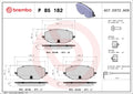 set placute frana,frana disc P 85 182 BREMBO