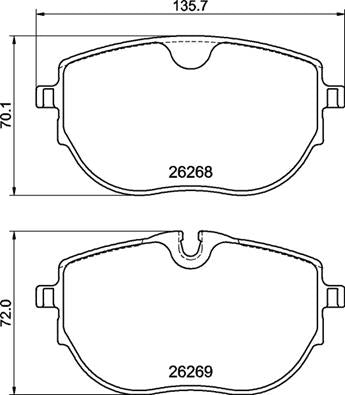 set placute frana,frana disc P 85 187 BREMBO