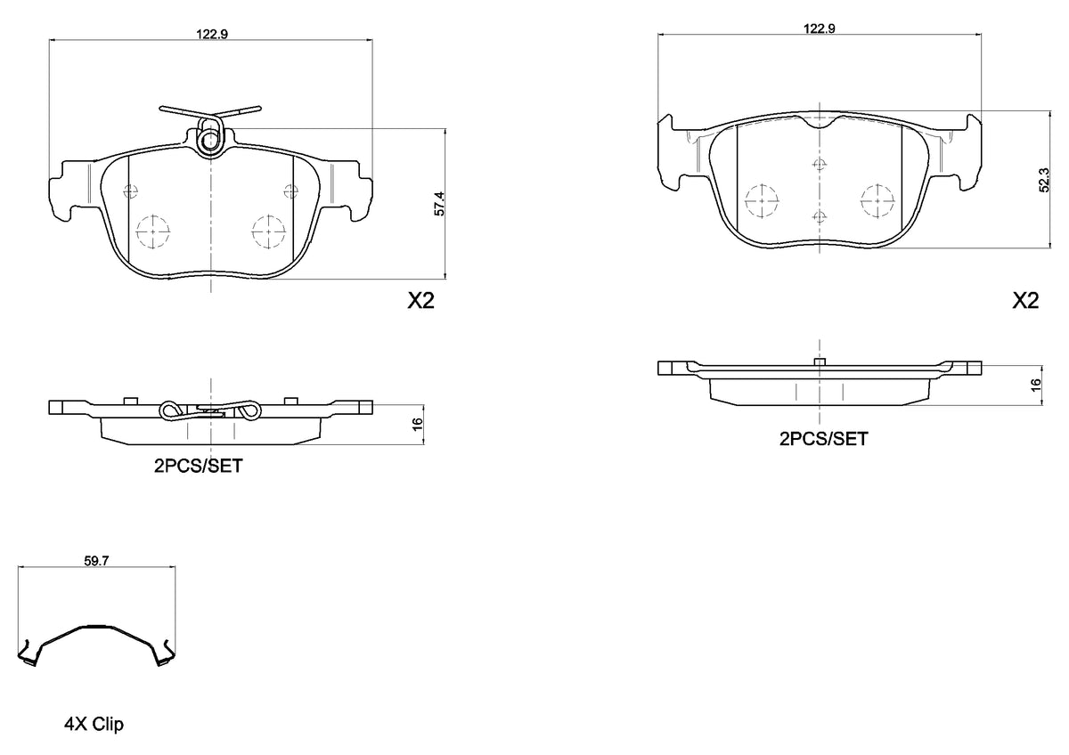 set placute frana,frana disc P 85 189 BREMBO