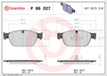 set placute frana,frana disc P 86 027 BREMBO