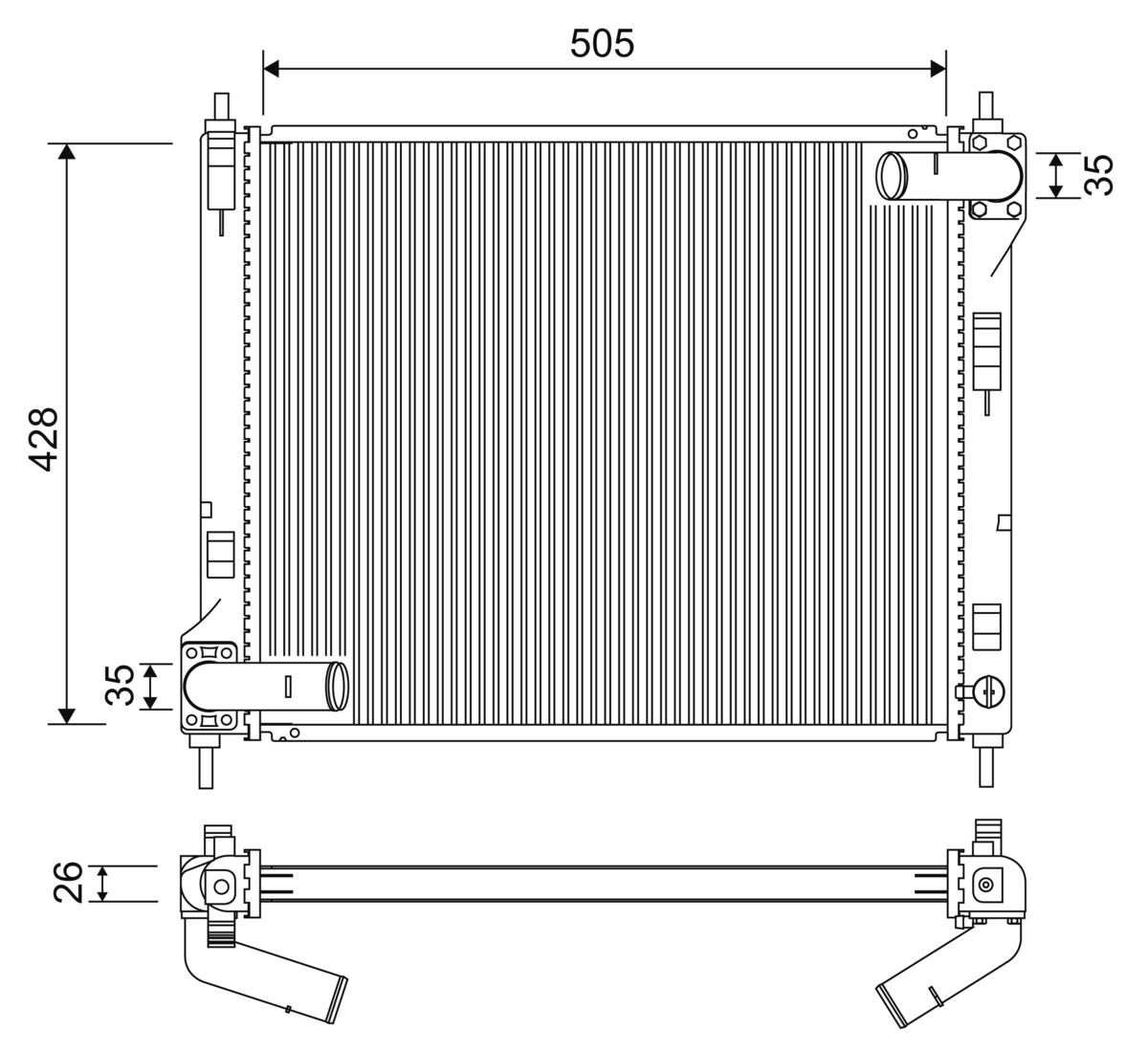 Radiator, racire motor 701264 VALEO