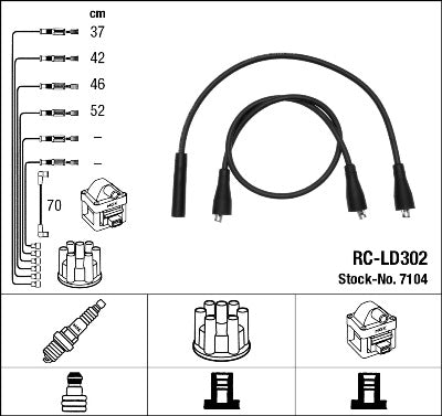 Set cablaj aprinder 7104 NGK
