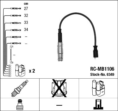Set cablaj aprinder 6349 NGK