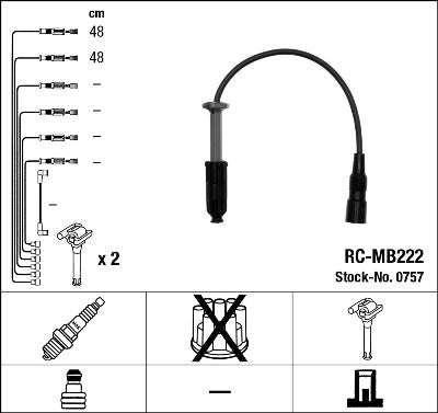 Set cablaj aprinder 0757 NGK