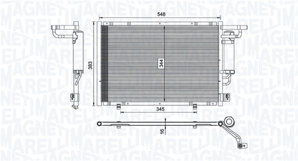 Condensator, climatizare 350203100600 MAGNETI MARELLI