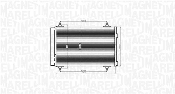 Condensator, climatizare 350203916000 MAGNETI MARELLI