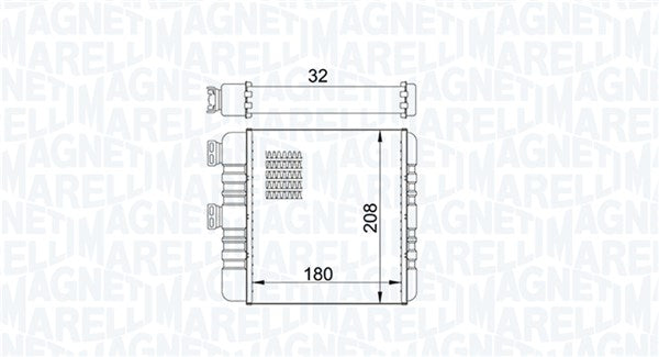 Schimbator caldura, incalzire habitaclu 350218418000 MAGNETI MARELLI