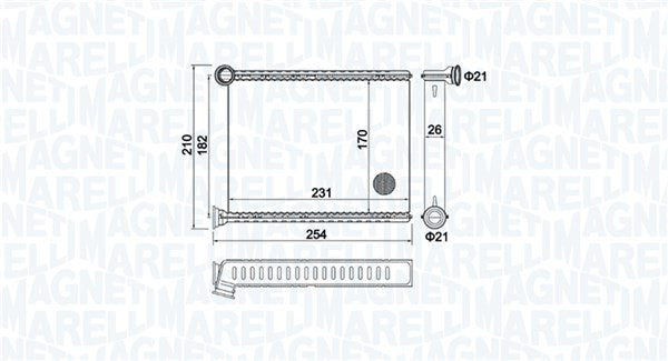 Schimbator caldura, incalzire habitaclu 350218473000 MAGNETI MARELLI