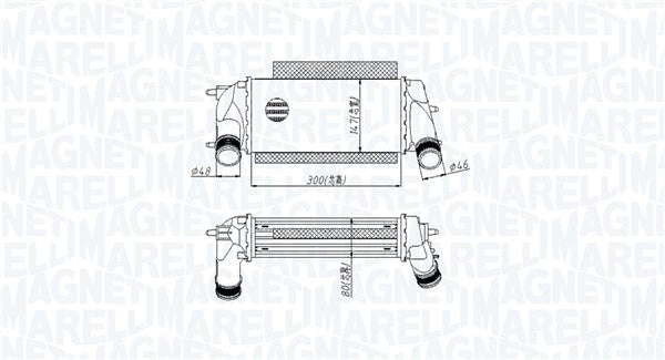 Intercooler, compresor 351319205490 MAGNETI MARELLI