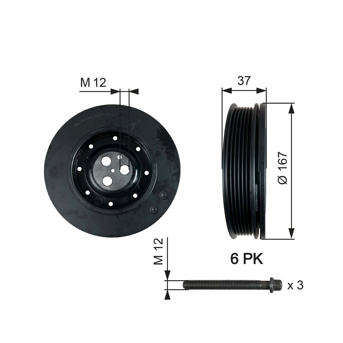 Fulie curea, arbore cotit TVD1060A GATES