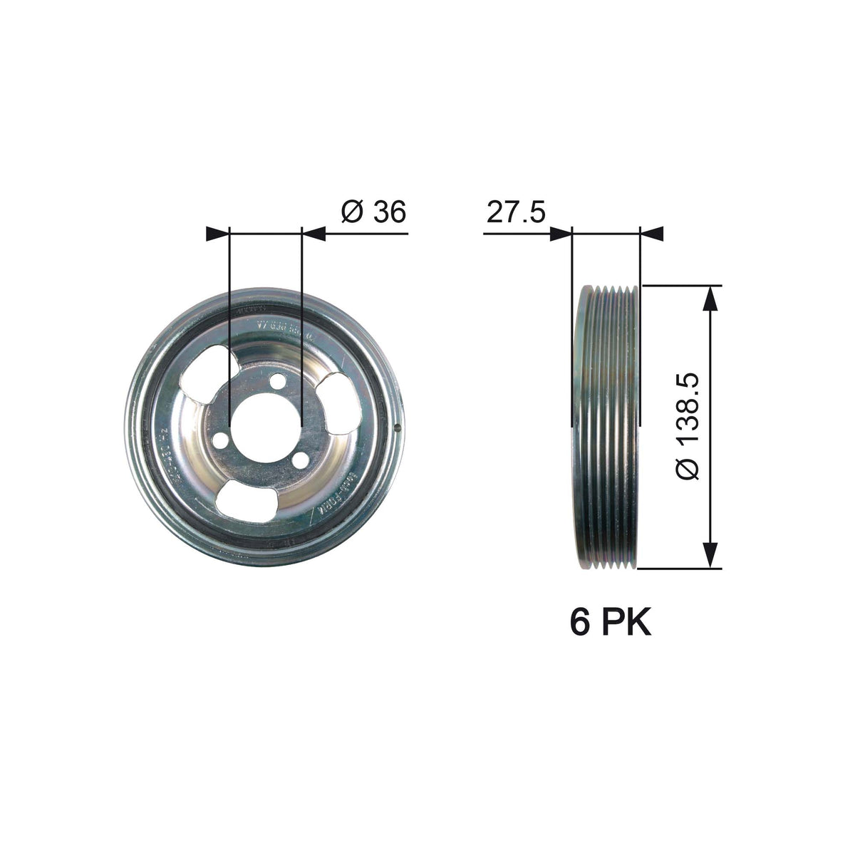Fulie curea, arbore cotit TVD1117 GATES