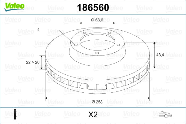 Disc frana 186560 VALEO
