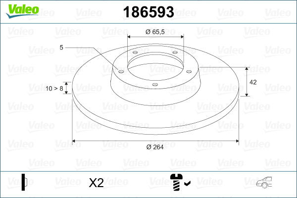 Disc frana 186593 VALEO