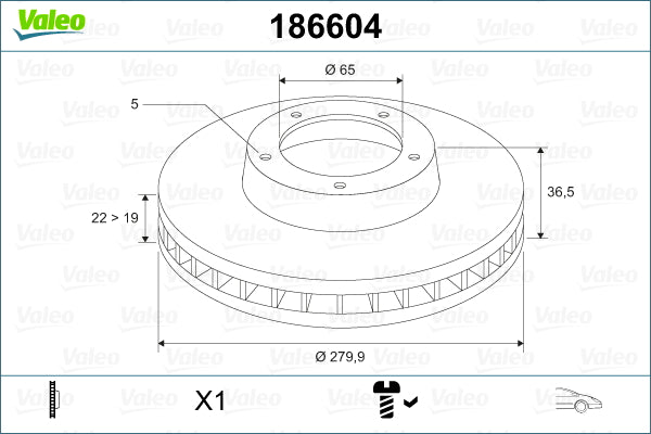 Disc frana 186604 VALEO