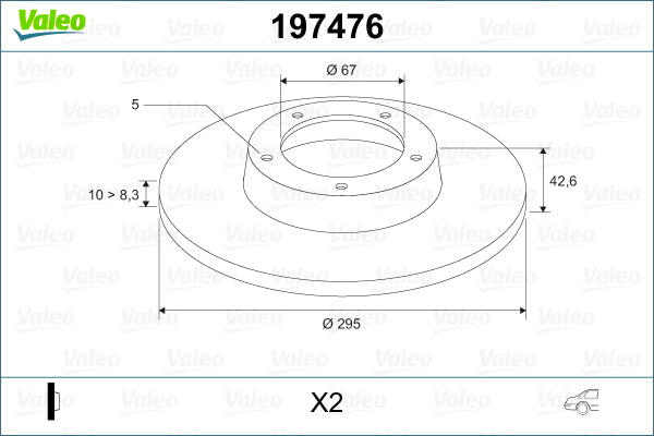 Disc frana 197476 VALEO