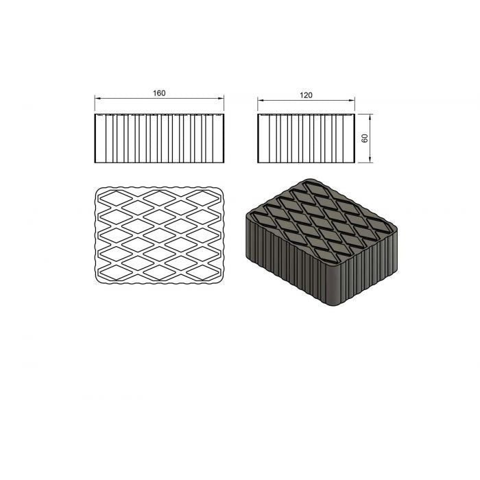 TAPĂ DE CAUCIUC RECTANGULARĂ Clas - EG1136