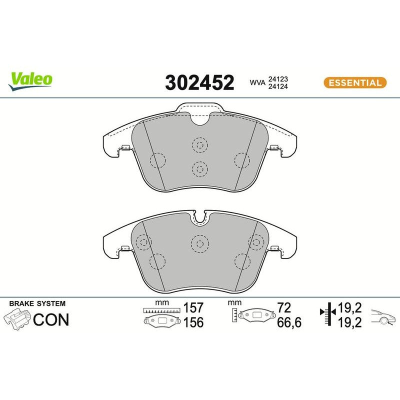 Set placute frana,frana disc 302452 VALEO