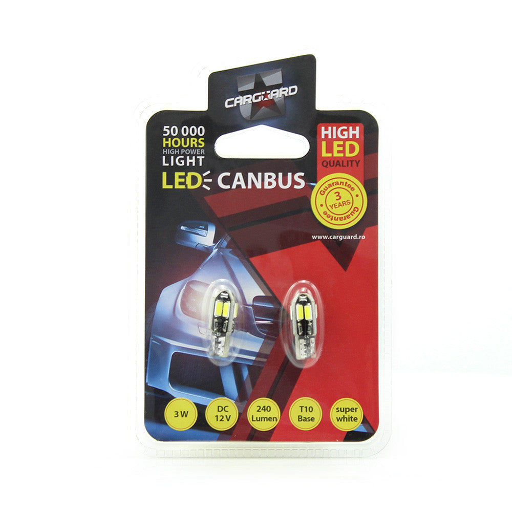 Bec MTR T10 12V 3W Set 2 buc Carguard - CAN113