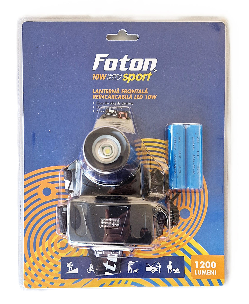 Lanterna frontala reincarcabila Foton Sport HL-2157 10W 1200 lumeni - 304142158