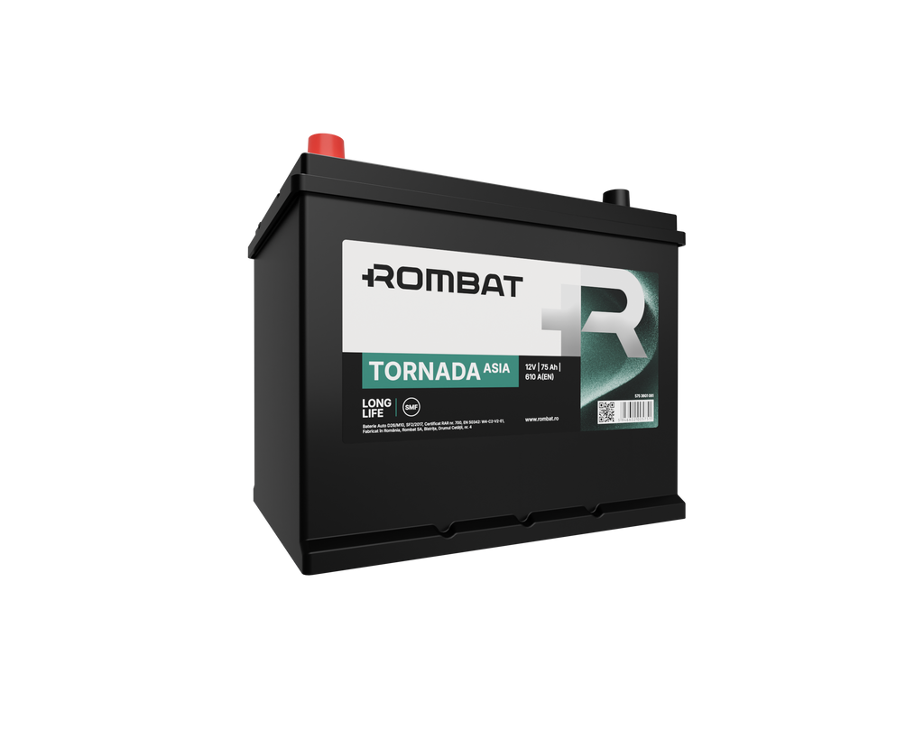 Acumulator Rombat Tornada Asia 75 Ah [Bornă Inversă] - 57536G1061