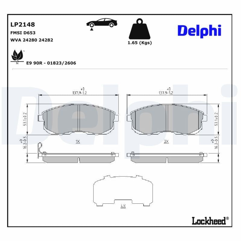 Set placute frana,frana disc LP2148 DELPHI