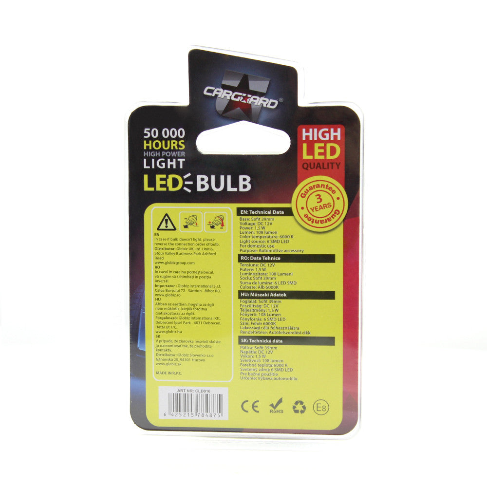 Bec MTR C5W 12V 1.5W Set 2 buc Carguard - CLD017