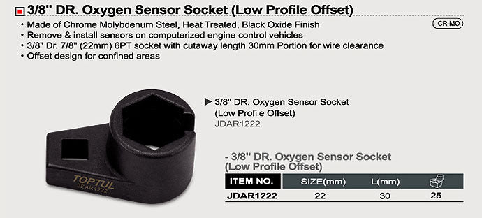 Cheie senzor oxigen  30mm Toptul - JDAR1222