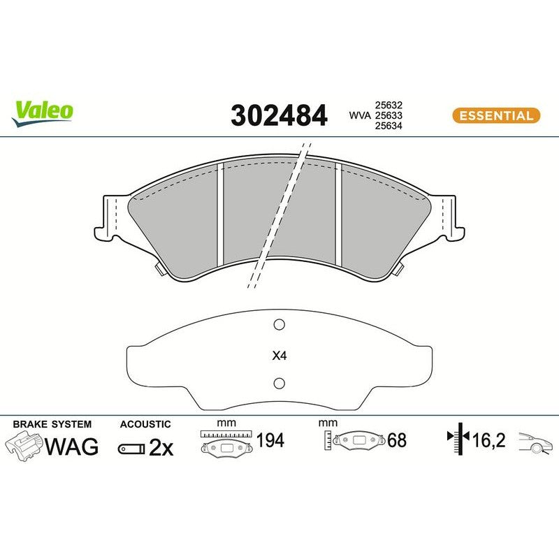 Set placute frana,frana disc 302484 VALEO