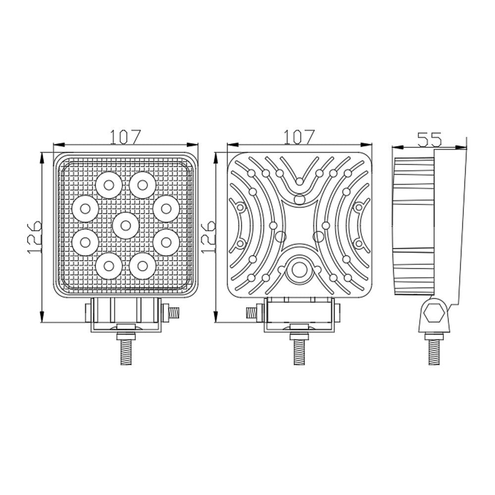 Proiector Led Auto Off Road - 27W - 9 SMD LED Carguard - CLL011