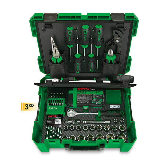 Trusa 104 piese pentru mecanici in cutie Toptul - GCZ104A