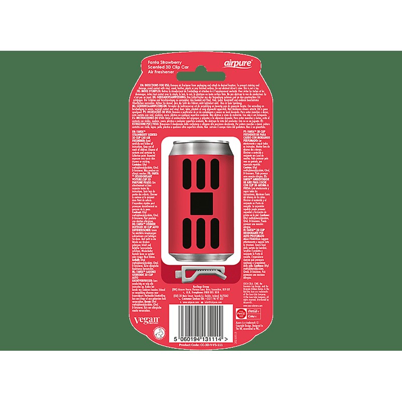 AIRPURE Odorizant auto, băutură răcoritoare 3D, căpșuni Fanta - AP31114