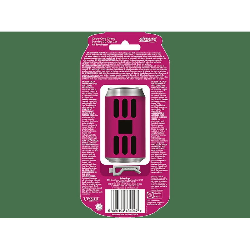 AIRPURE Odorizant auto, cutie de sifon 3D, cireșe Coca Cola - AP34047