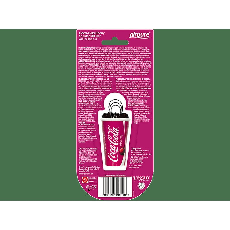 AIRPURE Odorizant pentru mașină, cană 3D, cireșe Coca Cola - AP38618