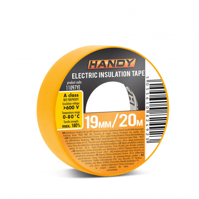 Banda izolatoare- 19 mm x 20 m - Galben Carguard - 11097YE