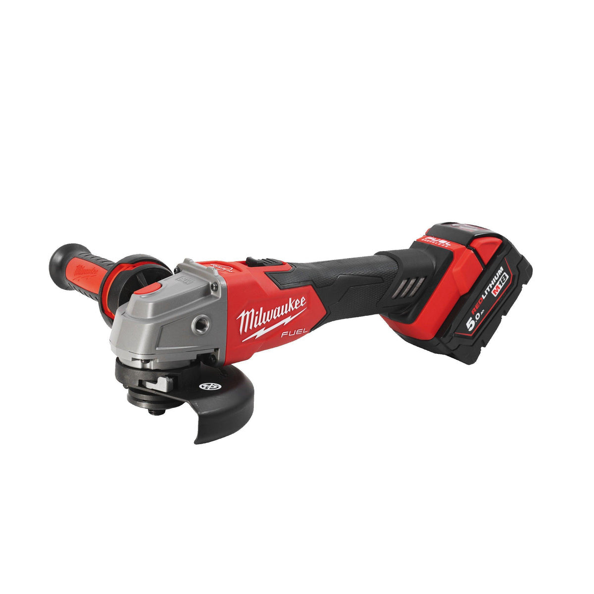 Polizor unghiular 125 mm cu frânare și comutator culisant M18 FUEL™ Milwaukee M18FSAG125XB-502X, 2 x M18 B5 acumulator, M12-18 FC încărcător, cutie HD - 4933478430