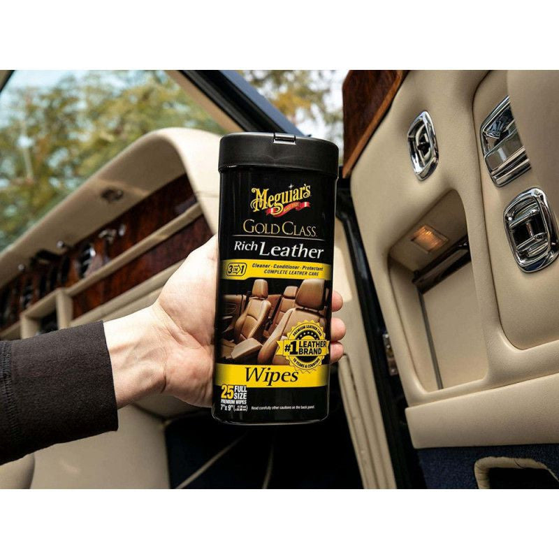 Servetele Piele Meguiars Gold Class Rich Leather Wipes 25 buc - G10900