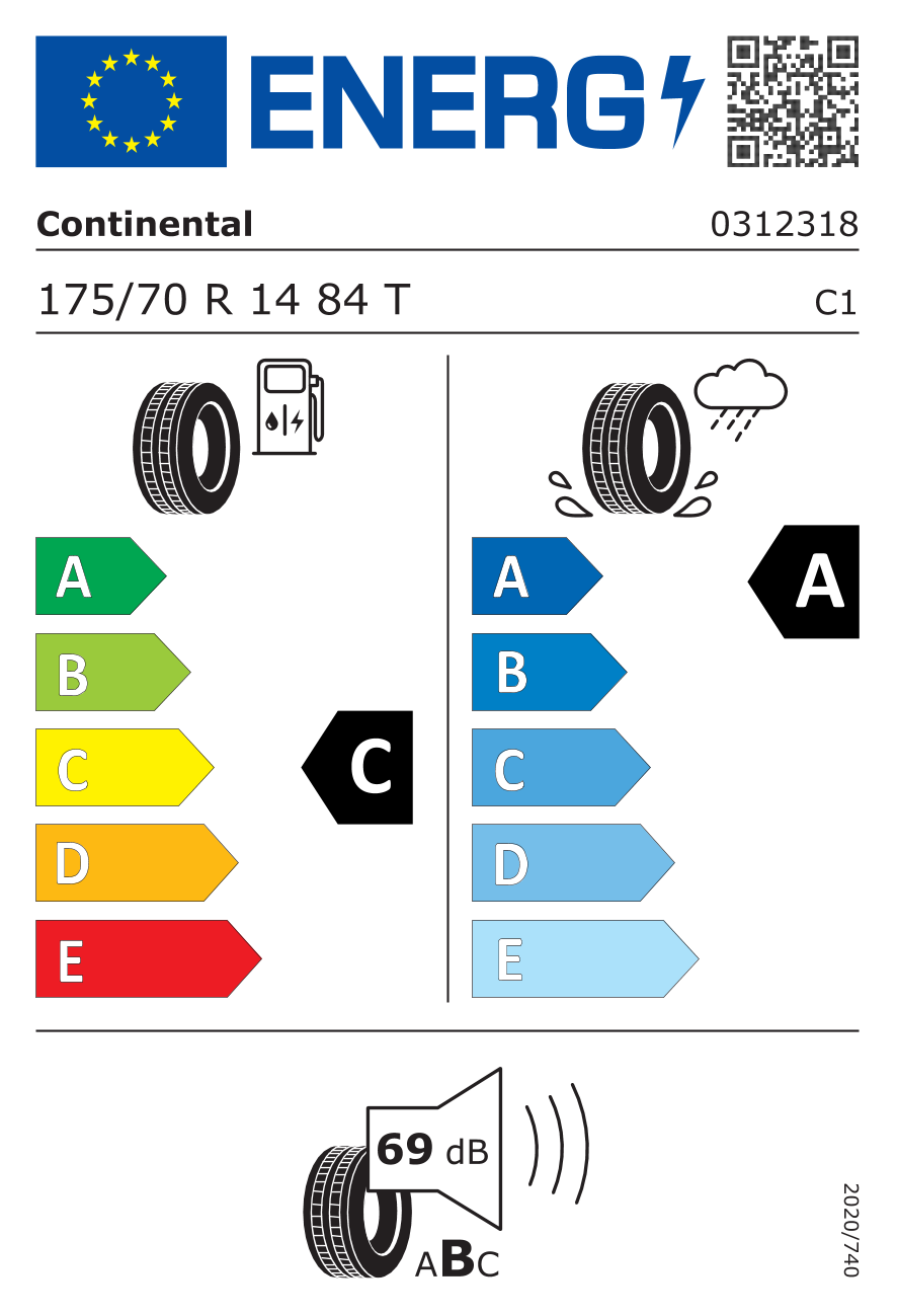 Anvelopa Vara Continental 175/70 R14 84T UltraContact [DOT 2023] - 03123180000