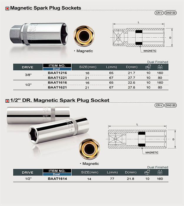 Capat cheie tubulara bujii 1/2,14 mm Toptul - BAAT1614