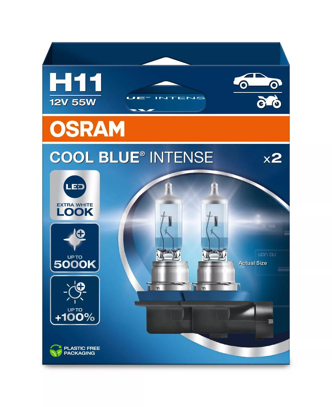 Bec Osram Cool Blue Intense H11 55W 12V PGJ19-2 Set 2 buc
