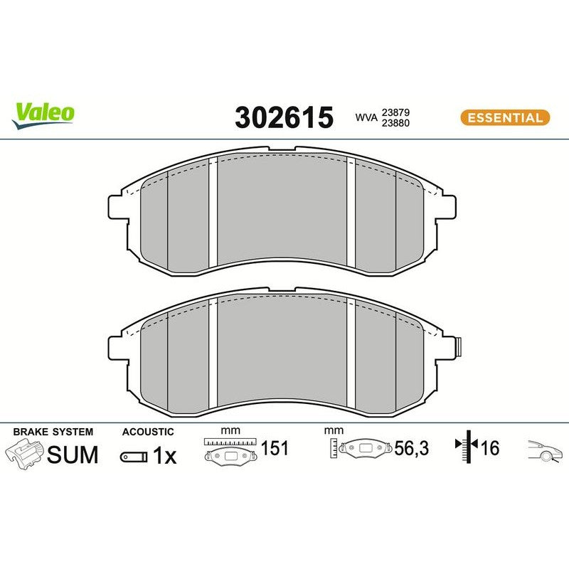 Set placute frana,frana disc 302615 VALEO