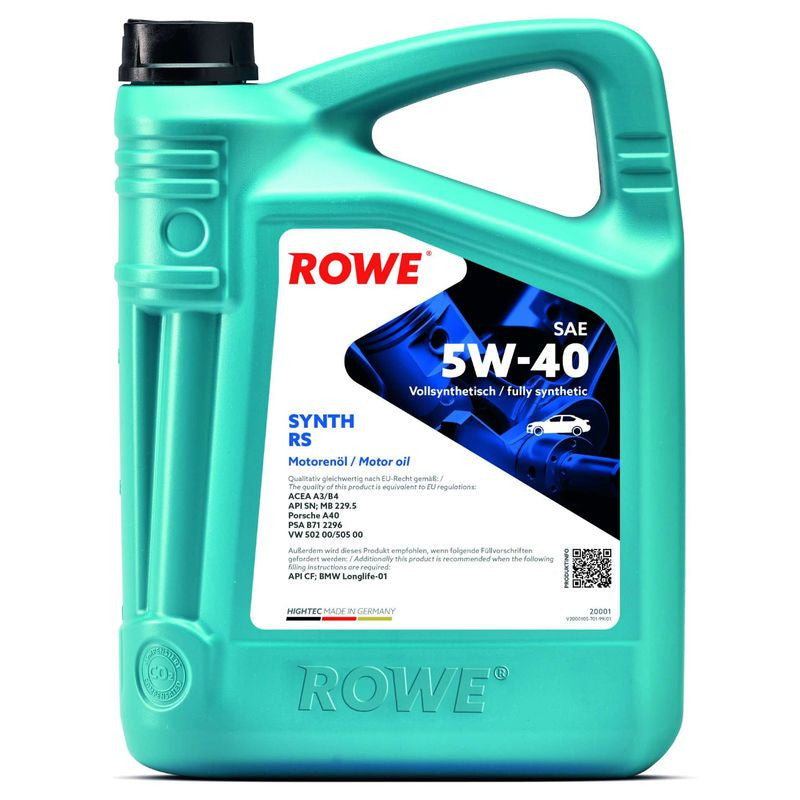 Ulei motor turisme Rowe HighTec Synt RS SAE 5W40 5L - 20001005099