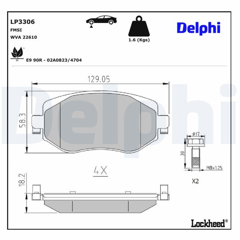 Set placute frana,frana disc LP3306 DELPHI