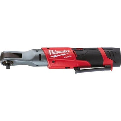 Antrenor cu clichet cu acumulatori, model M12FIR38-201B, 3/8, 75Nm cu un acumulator de 12V cu 2 Ah si incarcator in geanta din material textil. Milwaukee - 4933459798